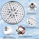 KINSE 10inchs Pressure Boosting Rain Showerhead,High Flow Rainfall Shower Head, 8- showerwater output modes, 360Adjustable showerheads, Anti-corrosion and durabl (ABS, Chrome)