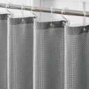 QiyI 3 in 1 Waffle Shower Curtain Set with Liner, Grey, 72 x 84