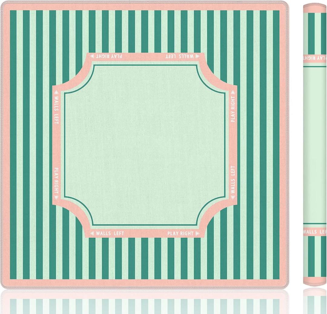 Green Stripe Mahjong Mat 31.5x31.5 Inch