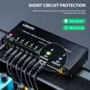 LEKATO Guitar Pedal Power Supply, True Isolated Pedal Power Supply with 10 Ports, USB Port, Short Circuit Protection, Guitar Pedal Power DC Output 9V 12V 18V for Effect Pedal