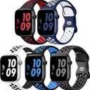 Lerobo 5 Pack Sport Band Compatible for Apple Watch Band 46mm 44mm 45mm 49mm 42mm 41mm 40mm 38mm Men Women, Breathable Silicone Strap for iWatch Series 11 10 9 8 7 6 5 4 3 2 SE 3 2nd Gen Ultra 3 2 1 (Blue White/Anthracite Black/White Black/Black Blue/Black Red)