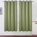 Blackout Curtains 66 x 72 Inch Long Sage Green Curtains Set of 2 Panels Room Darkening Curtains for Bedroom and Living Room
