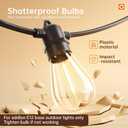 addlon 4 Pack S11 Solar Replacement Bulbs, E12 24V Shatterproof Plastic LED Bulbs for Solar Outdoor String Lights