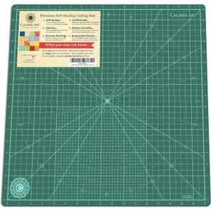 Calibre Art Self Healing Rotating Cutting Mat 18x18 (17" Grid), Perfect for Quilting & Art Projects