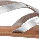 Amazon Essentials womens Casual Strappy Sandal (10, Silver)
