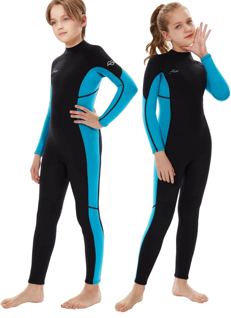 Hevto Kids Wetsuit for Boys Girls Toddler Youth 3/2mm Neoprene Full Wet Suits in Cold Water for Swimming Surfing Diving Size 3