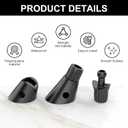 BLIKA 30 Pack Adjustable Baluster Connectors for Round Aluminum Balusters, 3/4" Black Anti-UV Baluster Connectors with Screws for 29~45 Stairs, No Drilling, for Deck Handrail Staircase Balusters
