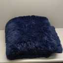 Bedsure Fluffy Navy Blue Blankets Queen Size for Bed, Thick Sherpa Faux Fur Fleece Fuzzy Plush Winter Warm Soft Full Queen Blankets, Bedroom Decor Blue Gifts Cozy Gifts for Women Men, 90x90