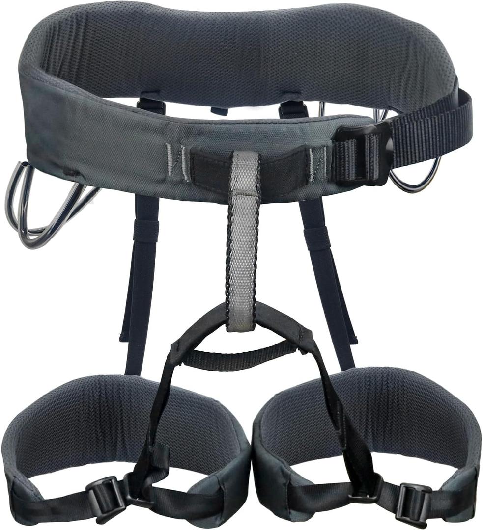 NewDoar Climbing Harness, Mountaineering Rock Climbing Harness, Half Body Harness for Rappelling Fire Rescuing Tree Climbing (Grey)
