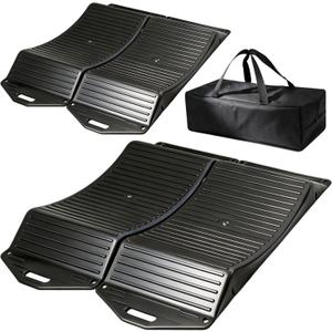 4Pack Tire Saver Ramps for Flat Spot and Flat Tire Prevention Tire Cradles Set with Interlock Design Plastic Car Ramps with Storage Carrying Bag for RV,Trailer,Truck