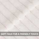 Aegero Pack of 2 Faux Fur Fall Throw Pillow Covers 22x22 Inch, Soft Plush Striped Neutral Couch Pillow Cover, with Velvet Back Modern Home Decor for Sofa Living Room Couch Bed Cream White