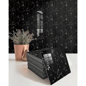 Peel and Stick Backsplash for Kitchen and Bathroom, Self-Adhesive Wall Tile, Wall Decor, 11.8 in x 11.8 in, 10 Sheets, Black