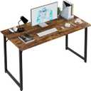 PayLessHere 47 inch Computer Desk Study Writing Table, Adjustable feet, Modern Furniture for Home Office (1, Brown, 47 inch)