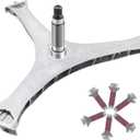 DC97-17004B Washer Flange Shaft Assembly Compatible with Samsung Washing Machine, with DC60-40137A Spider Hex Bolt (6 Pack) Replace DC97-17004A DC97-17004E AP5800144 4000061