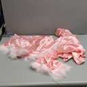 Verdusa Women's 2 Piece Fuzzy Satin Pajama Sets Bridal Pajamas Button Up Shirt with Shorts (Large, Pink)