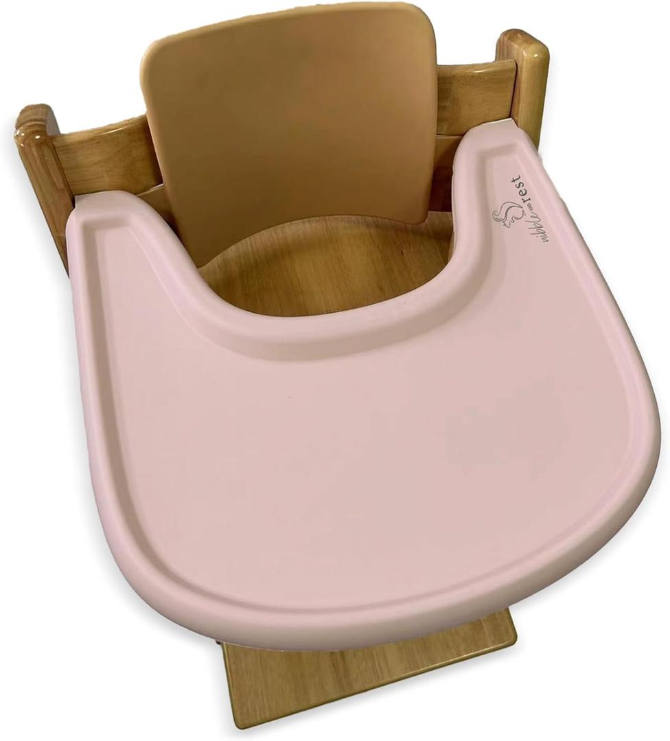 Nibble And Rest Coverall Stokke Tripp Trapp Highchair Placemat, Silicone Placemat for High Chair Tray,Lightweight,Durable Material,Wipeable & Washable, Easy to Clean (Dusty Pink)