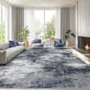 AMADA HOMEFURNISHING 8x10 Area Rug for Living Room, Modern Abstract Rug with Non-Slip Backing & Low Pile, Large Washable Rug with Abstract Pattern for Bedroom, Dinning Room, Home Office, Grey