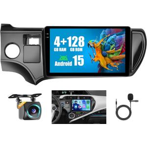 4+128G Radio for Toyota Prius C 2012 2013 2014, 9" Touch Screen for Prius C Bluetooth Radio with Wireless CarPlay/Android Auto, 5GHz WiFi, Bluetooth 5.0, EQ, GPS Navigation, 1280 * 720, Backup Camera