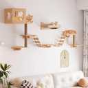 PETKABOO Cat Wall Shelves Cat Wall Furniture with Condo, Hammock, Scratching Pad, Platform and Ladder