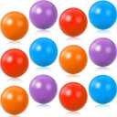 Civaner 12 Pieces Multi Colored Plastic Replacement Balls Small Bulldozer Popper Toy Balls 1.75 Inch Soft Crush Proof Air Filled Ocean Ball for Toddlers (Vibrant)
