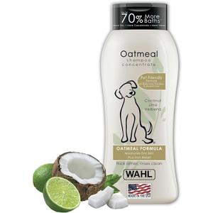 Wahl USA Dry Skin & Itch Relief Pet Shampoo for Dogs  Oatmeal Formula with Coconut Lime Verbena Scent & Pet Friendly Formula, 24 Oz - Model 820004A (Tan)