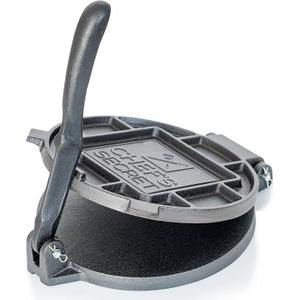 Chef's Secret 8 Inch Tortilla Cast Iron Press, Quickly Easily Makes Delicious Tortillas for Any Recipe (Black)