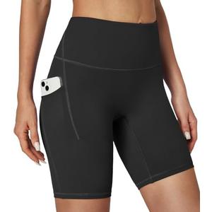 IUGA Biker Shorts Women Tummy Control 8" Workout Gym High Waisted Running Yoga Compression Spandex Shorts Women with Pockets Large