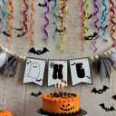 Halloween 1st Highchair Banner,Ghost Black White Birthday Decorations,Spooky One Decor,Black Themed Baby Birthday Party (Black White Ghost Highchair Banner)