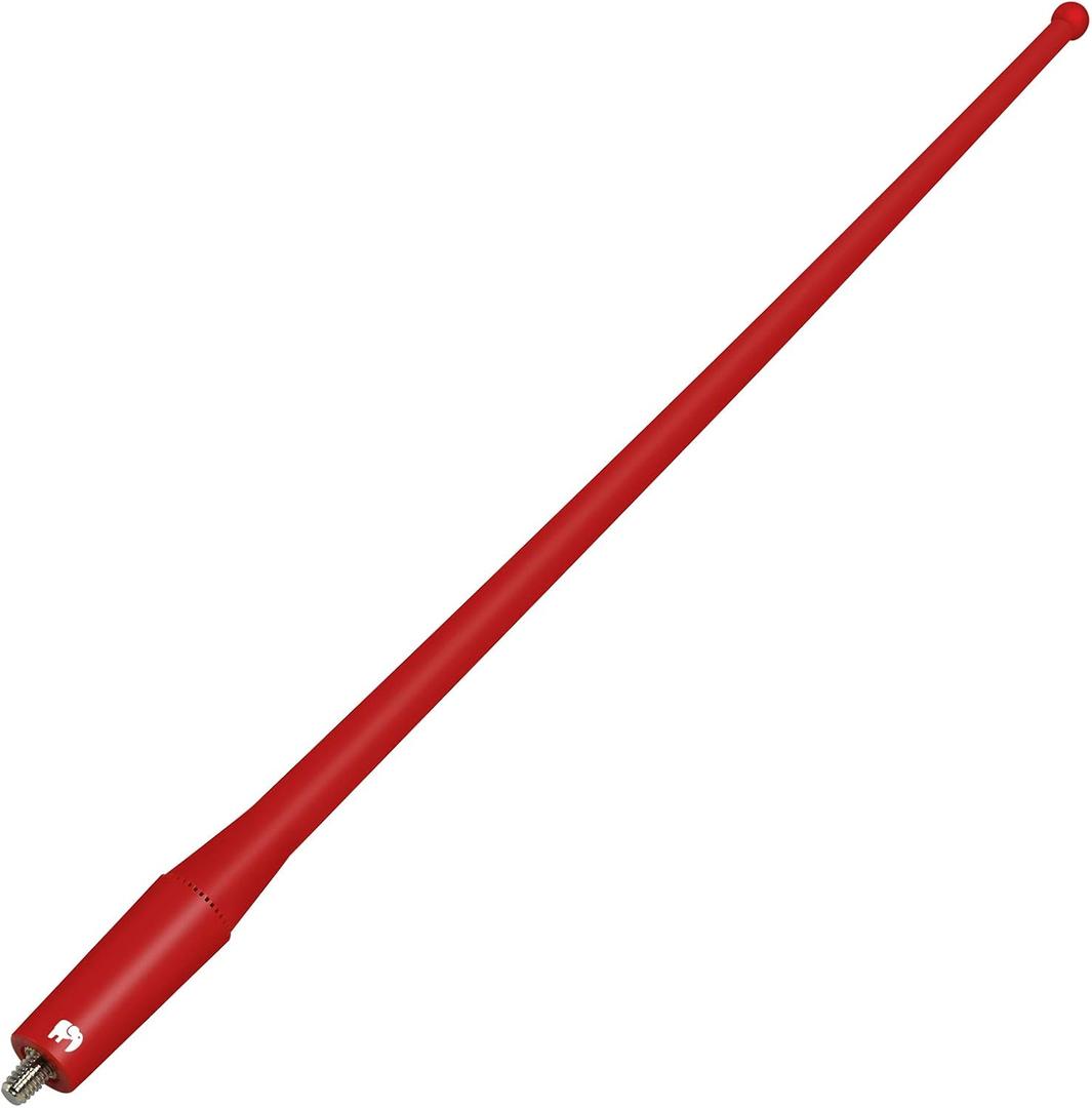 ONE250 13" Inches Flexible Rubber Antenna, Compatible with Toyota Tundra (1999-2023), Toyota Tacoma (1995-2016), FJ Cruiser (2007-2015), Highlander - Designed for Optimized FM/AM Reception (Red)