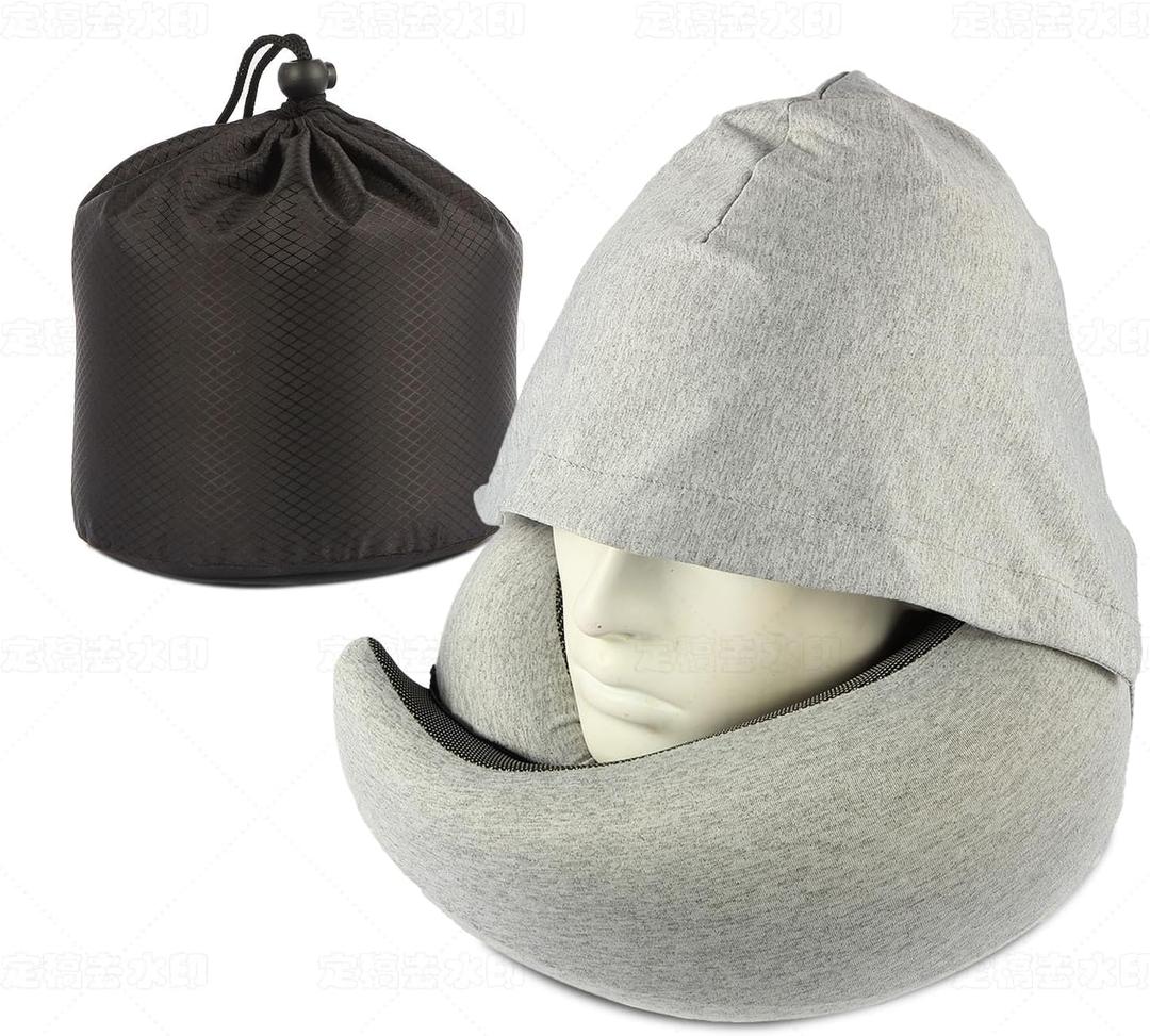 Travel Neck Pillow for Airplanes, Plus Memory Foam Pillows for Neck Support, Best Turtle Pillow for Adult Traveling Sleeping Flight Pillow Cool for Women Long Haul Flights Almohada De Viaje-XS