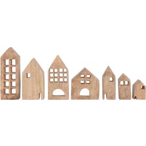 Creative Co-Op Mango Wood Houses, Set of 7