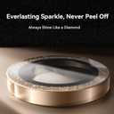 CASEKOO [Everlasting Sparkle for iPhone 16 Pro/iPhone 16 Pro Max Camera Lens Protector [Military Protection] [9H Tempered Glass] Anti Crack, Bling & Glitter, Removable, Glossy, Gold