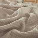 PHF 100% Cotton Muslin Blanket King Size 108"x90", 4-Layer Lightweight Gauze Throw, Breathable Cloud-Soft Minimalist Blanket for Bed, Couch, Camping & Baby, Taupe, Ideal Gift