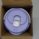 Leak-proof Glass Coffee Mug with Lid Lock, 17 oz Reusable Coffee Cup with Handle, BPA-free, Microwave and Dishwasher Safe (Lavender)