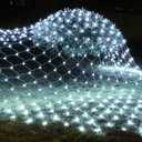 2 PACK Battery Operated Net Lights - Outdoor Waterproof Garden Light, 200 LED Tree String Light with 8 Modes, Mesh Curtain Lights for Garden Patio Yard Christmas Party Tree and Holiday Decor(White )