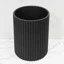 Black Luxury Stone Bathroom Trash Can, Modern Bathroom Office Trash Can, Resin Wastebasket, Garbage Receptacle Bin for Bathrooms, Offices, Powder Rooms, Kitchens (Black)