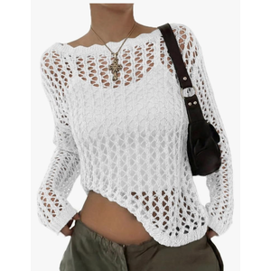 EVALESS Off The Shoulder Loose Knit Summer Sweater for Women Beach Vacation Clothes for Women Trendy 2026, 2XL