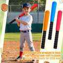 Wettarn 4 Pcs Foam Baseball Bat Foam Bat with Safe Soft Baseballs T Ball Set for Outdoor Indoor Sport Game Beginners Practice Playing Training