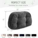 HIGOGOGO Lumbar Support Pillow for Recliner Chair/Accent Chair/Couch/Office Chair, Tufted Corduroy Back Support Cushion for Elderly, Recliner Cushions for Back Rest, Pain Relief, Reading, Dark Grey