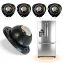 Black Stainless Steel Self Adhesive Caster Wheels 4 Pack Large Profile Swivel Ball Casters, 60 LBS Load Capacity Per Wheel, Universal Pulley for Furniture, Storage Bins, PC Cases, Large Appliances