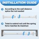 CorkLatta White Shower Curtain Rod 31 to 80 Inch,1 Inch Diameter Adjustable Spring Tension Stainless Steel Telescoping Rod,Easy Install,No Rust