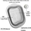 Collapsible Foot Soak Tub 15L(4 GL) with Handle, Bath Massager for Dry Cracked Feet, Plastic Grey Foot Bucket