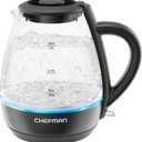 Chefman Electric Kettle with Tea Infuser, Compact 1L (4 Cups), 1500W, Removable Lid for Easy Cleaning, Boil-Dry Protection, Stainless Steel Filter, BPA Free, Auto Shut Off, Small Electric Tea Kettle