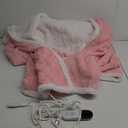 HOW'S MY HOUSE Wearable Heated Blanket with Foot Pocket, Electric Blanket with Sleeves, Flannel & Sherpa Heating Throw with 7 Heat Settings & 4 Hours Time Settings, 52" x 72", Pink