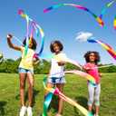 uxcell Dance Ribbon, Gymnastics Ribbon Twirling Ribbons for Birthday Party Streamers Decoration,Circus Carnival Ribbon with Sticks Wands (Sapphire Blue)