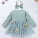 Kids Girls 1st Birthday Outfits Snowflake/Pumpkin Long Sleeve Romper Dress and Headband Cake Smash Outfits