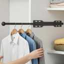 Valet Rod for Closet Pull Out, Retractable Slide Out Rod for Closet, Black (1 Pack)