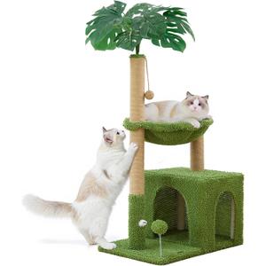 Large Cat Tree for Indoor Cats, Multi-Functional Comfy Cat Bed - 48inch Tall Cat Tower with Scratching Post, Cozy Hammock for Kittens and Adults Cat, Cute Cando with Toy (120*60*41)