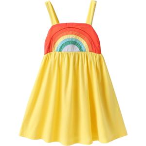 Frogwill Toddler Girls Fifties Summer Dress Blue Rainbow (5T, Yellow)