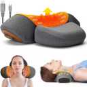 3-in-1 Neck Massager Pillow with Heat, Soothing Vibration & Cervical Traction for Pain Relief, Corded Electric Posture Support & Shoulder Relaxer for Home Office, Gifts for Men/Women (Dark Gray)